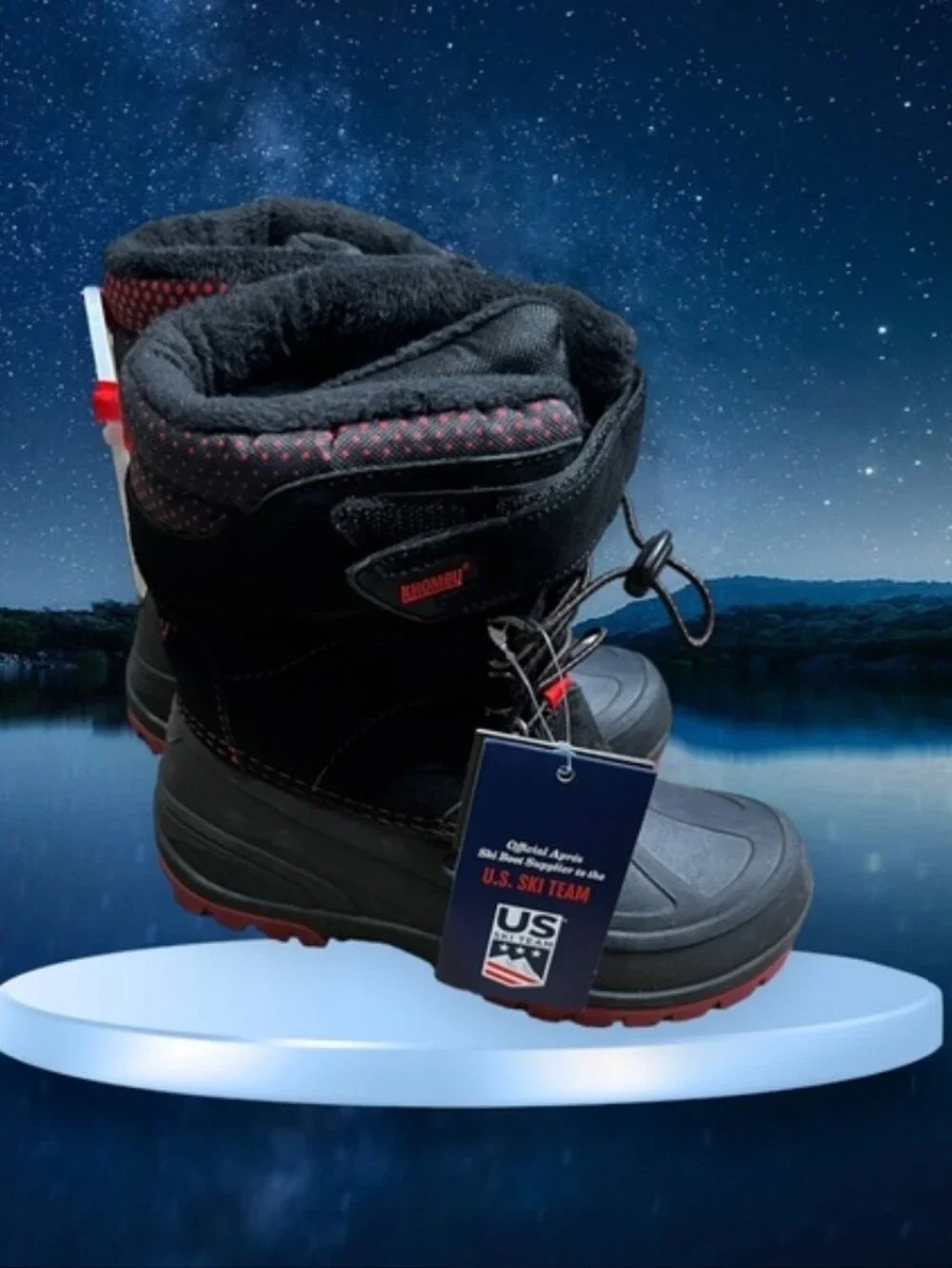 NWT Boy's Pety Khombu Black with Red Accent Winter Boots